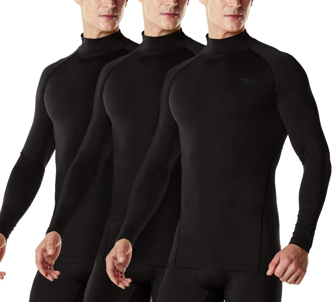 Men's UPF 50+ Long Sleeve Compression Shirt for Athletic Performance and Water Sports