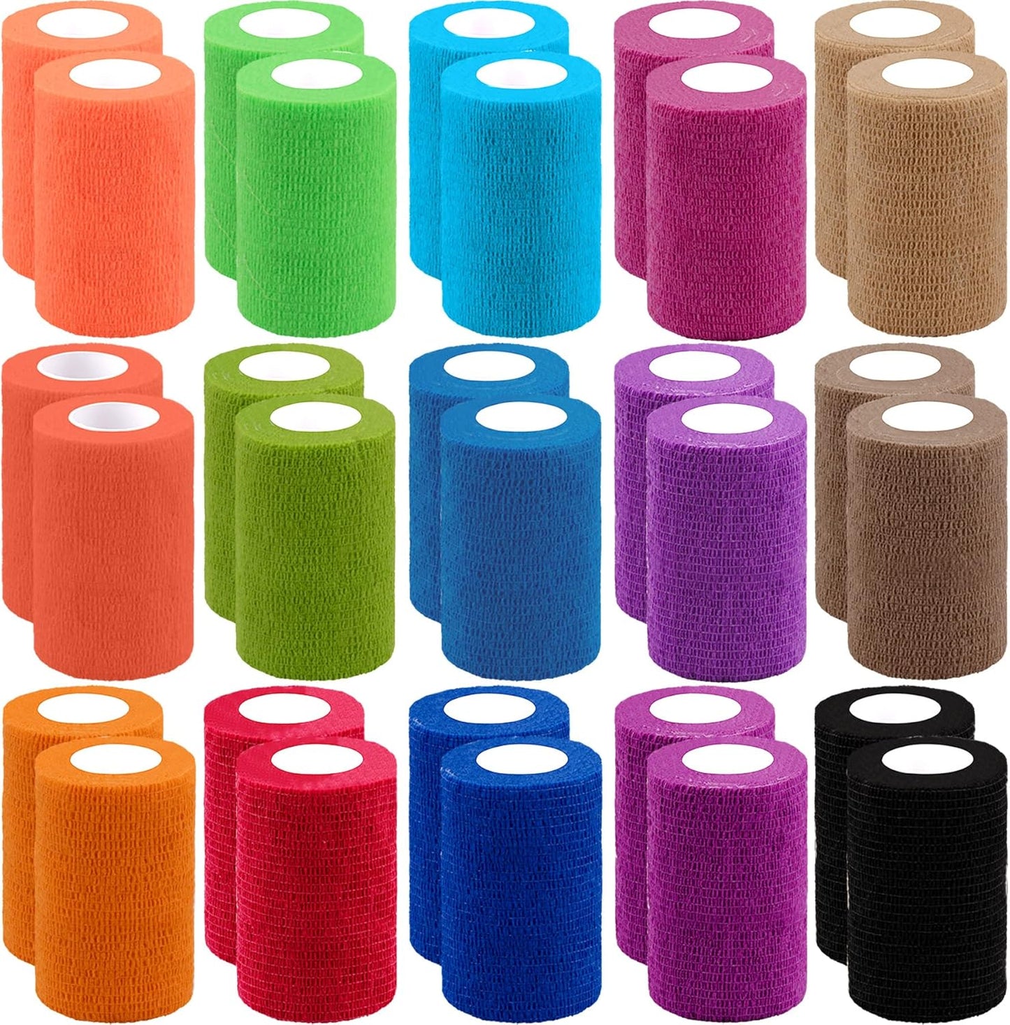 30 Rolls Self Adherent Wrap 2 Inch Self Adhesive Bandages Wrap Tape Stretch Bandage Self Stick Bandage Wraps for Wrist Ankle Swelling Sprains