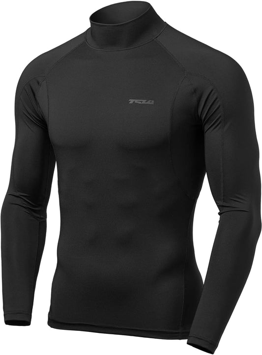 Men's UPF 50+ Long Sleeve Compression Shirt for Athletic Performance and Water Sports