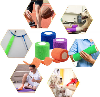 30 Rolls Self Adherent Wrap 2 Inch Self Adhesive Bandages Wrap Tape Stretch Bandage Self Stick Bandage Wraps for Wrist Ankle Swelling Sprains