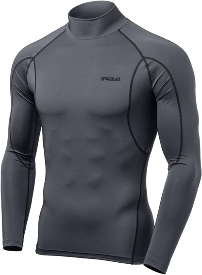 Men's UPF 50+ Long Sleeve Compression Shirt for Athletic Performance and Water Sports